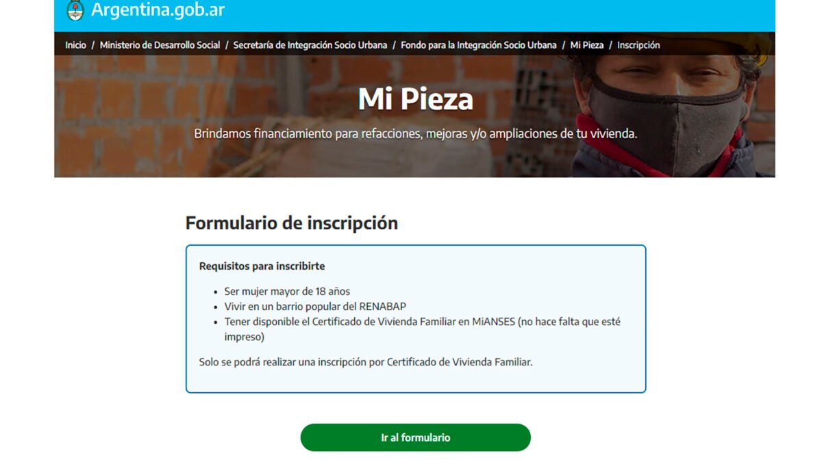 Plan Mi Pieza: se abre una nueva etapa para acceder al pago de ANSeS