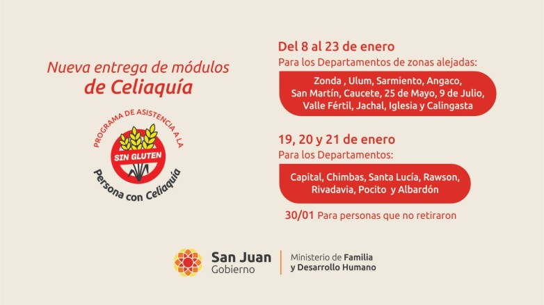 Entregan módulos alimentarios de enero para personas con celiaquía