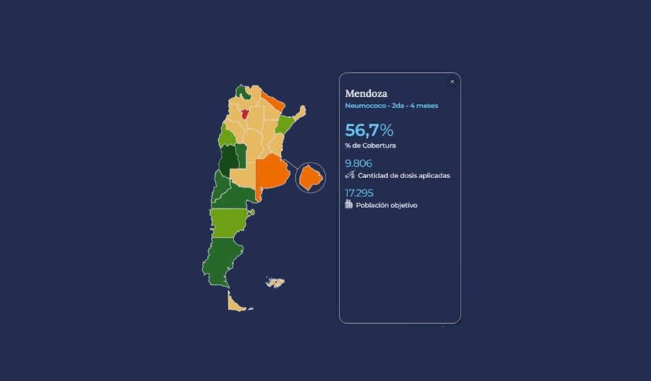 Mapa oficial de cobertura y distribución de vacunas en Argentina