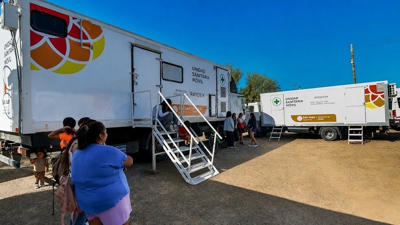 Las Unidades Sanitarias Móviles brindan atención a familias de Pocito
