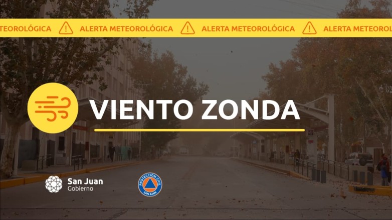 Alerta por viento Zonda en San Juan