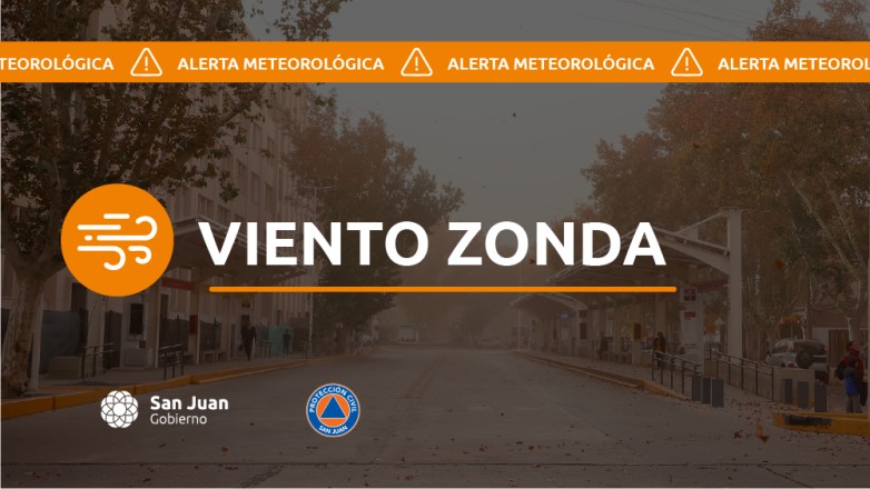Alerta por viento Zonda y recomendaciones de Protección Civil